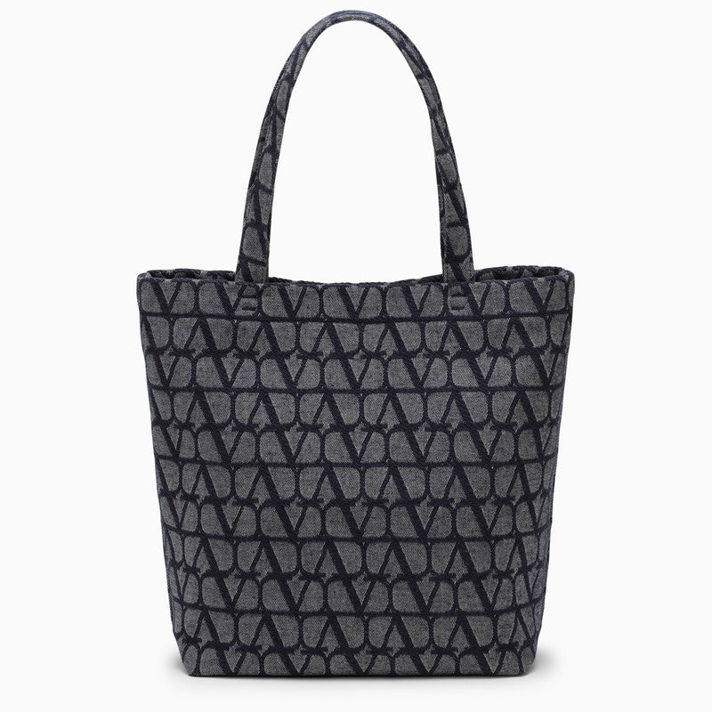 Valentino Garavani Denim Blue Toile Iconographe Shopping Bag Men