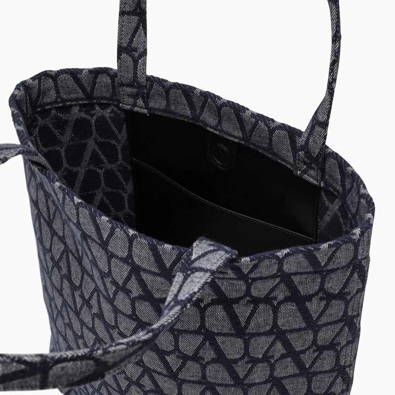 Valentino Garavani Denim Blue Toile Iconographe Shopping Bag Men