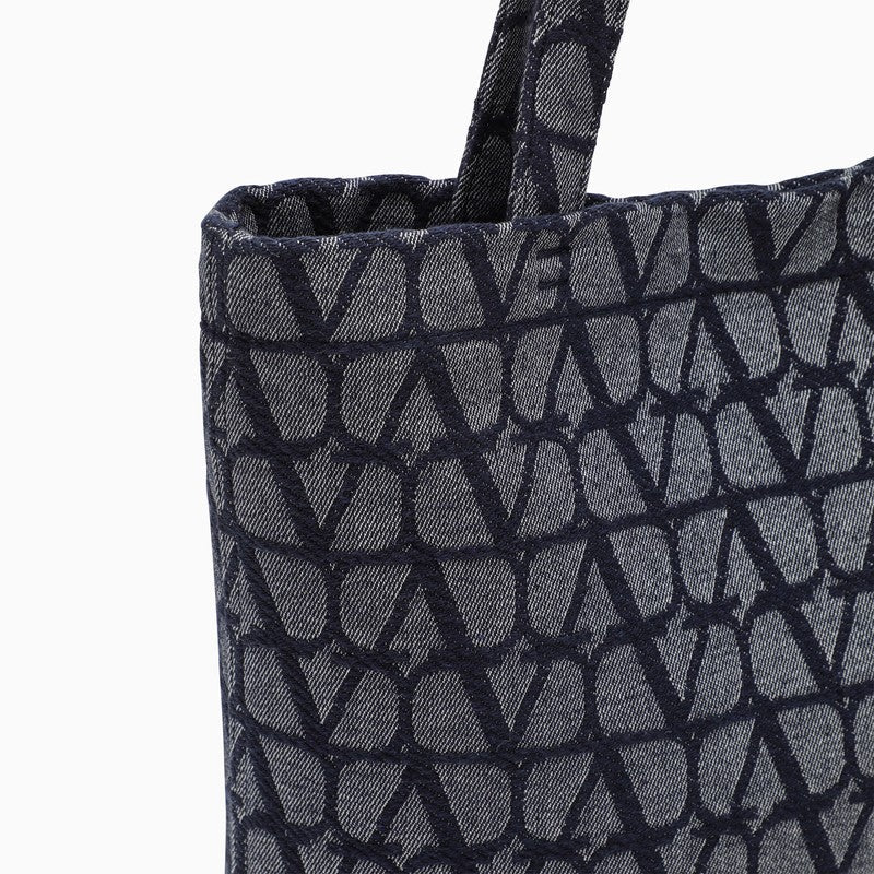 Valentino Garavani Denim Blue Toile Iconographe Shopping Bag Men