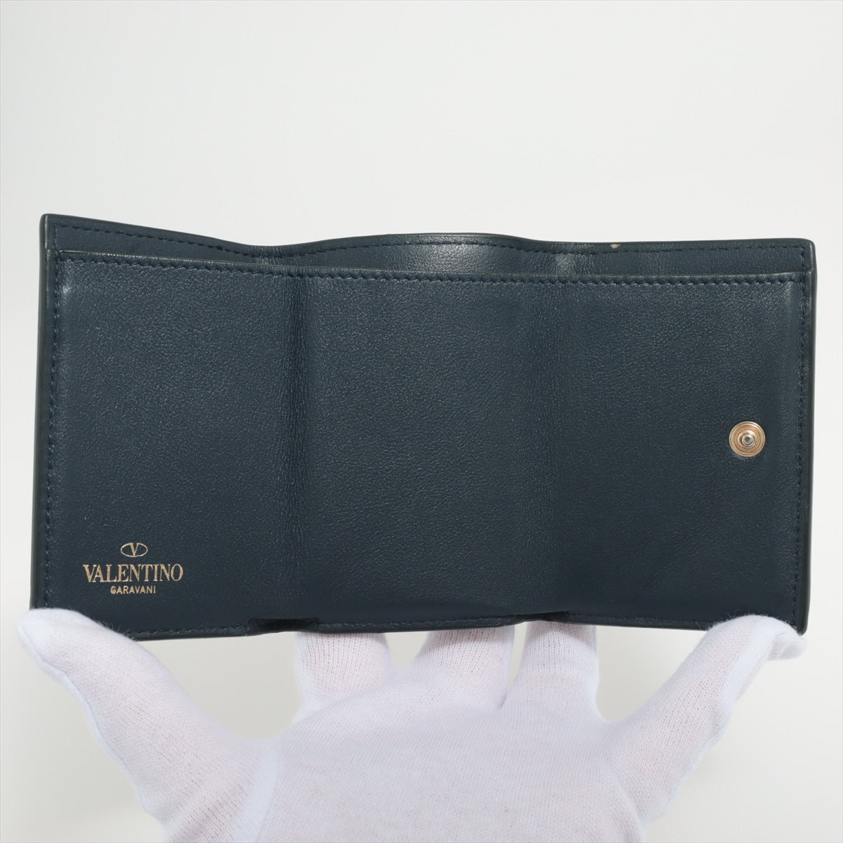 Valentino Leather Wallet Navy Blue