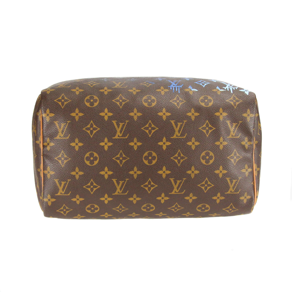 Upcycled Louis Vuitton Speedy 30 Monogram Canvas - Blue Specter