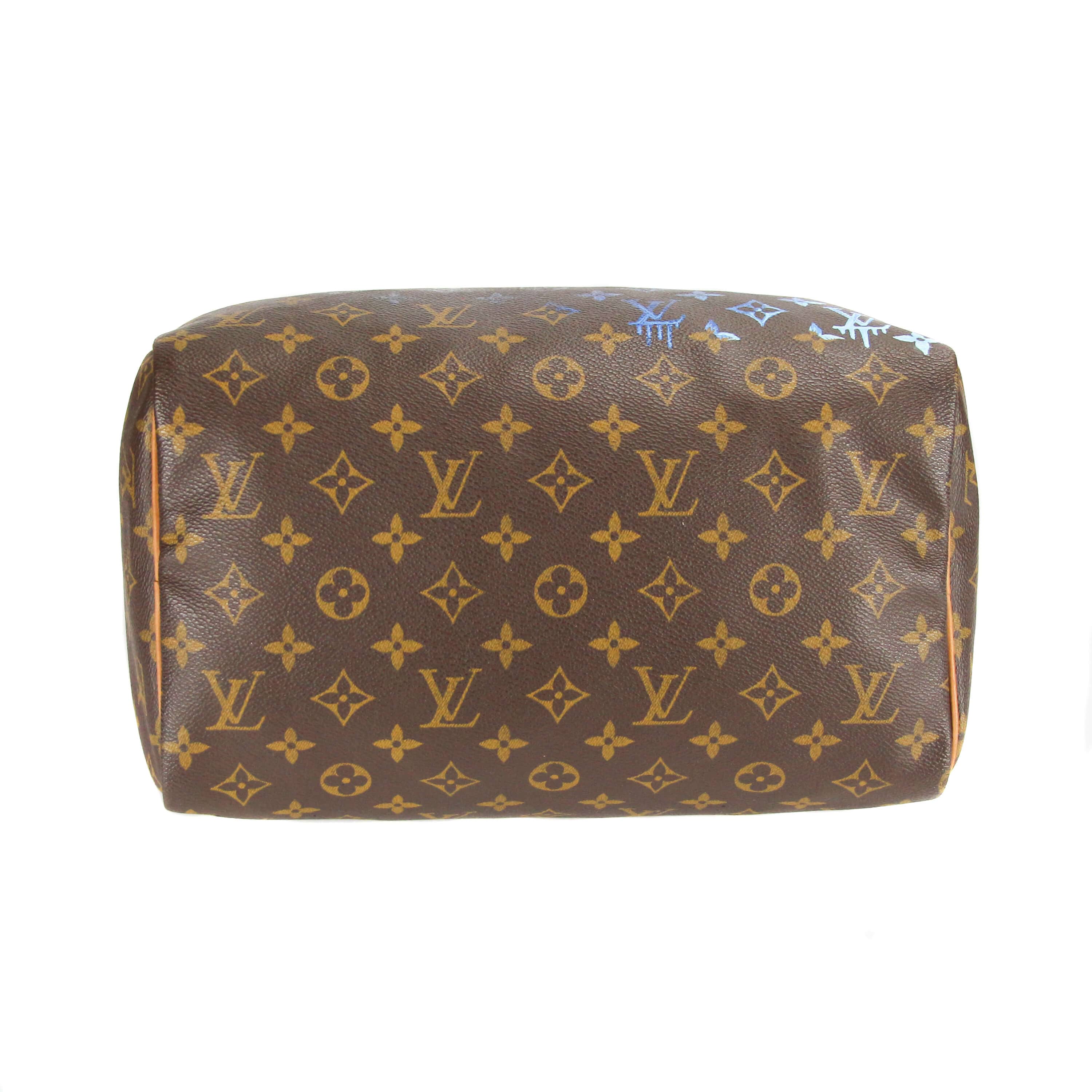 Upcycled Louis Vuitton Speedy 30 Monogram Canvas - Blue Specter