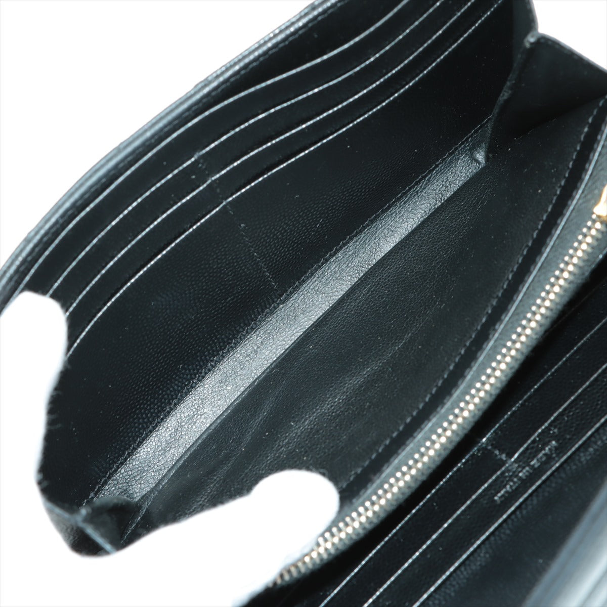Saint Laurent V Stitch Envelop Long Wallet Black