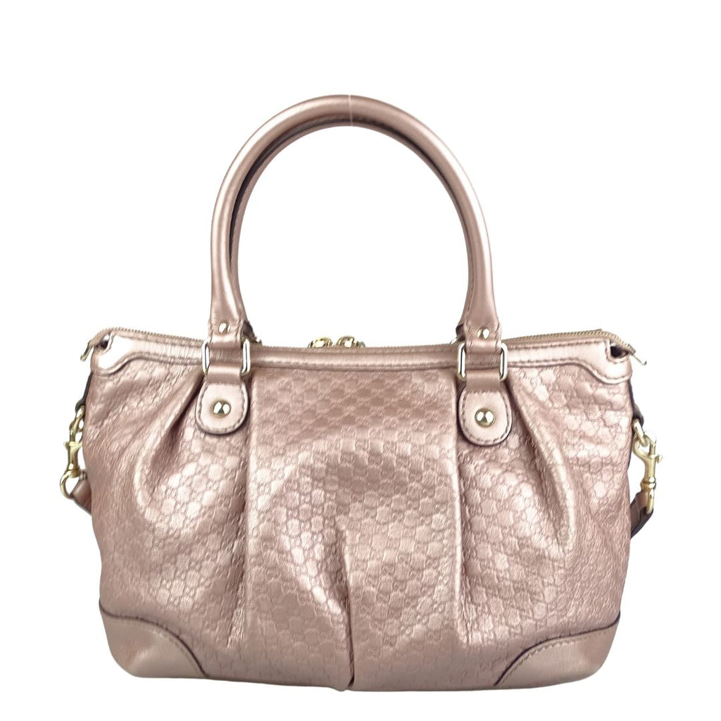 Gucci Micro Guccissima Sukey Tote With Strap Rose Gold