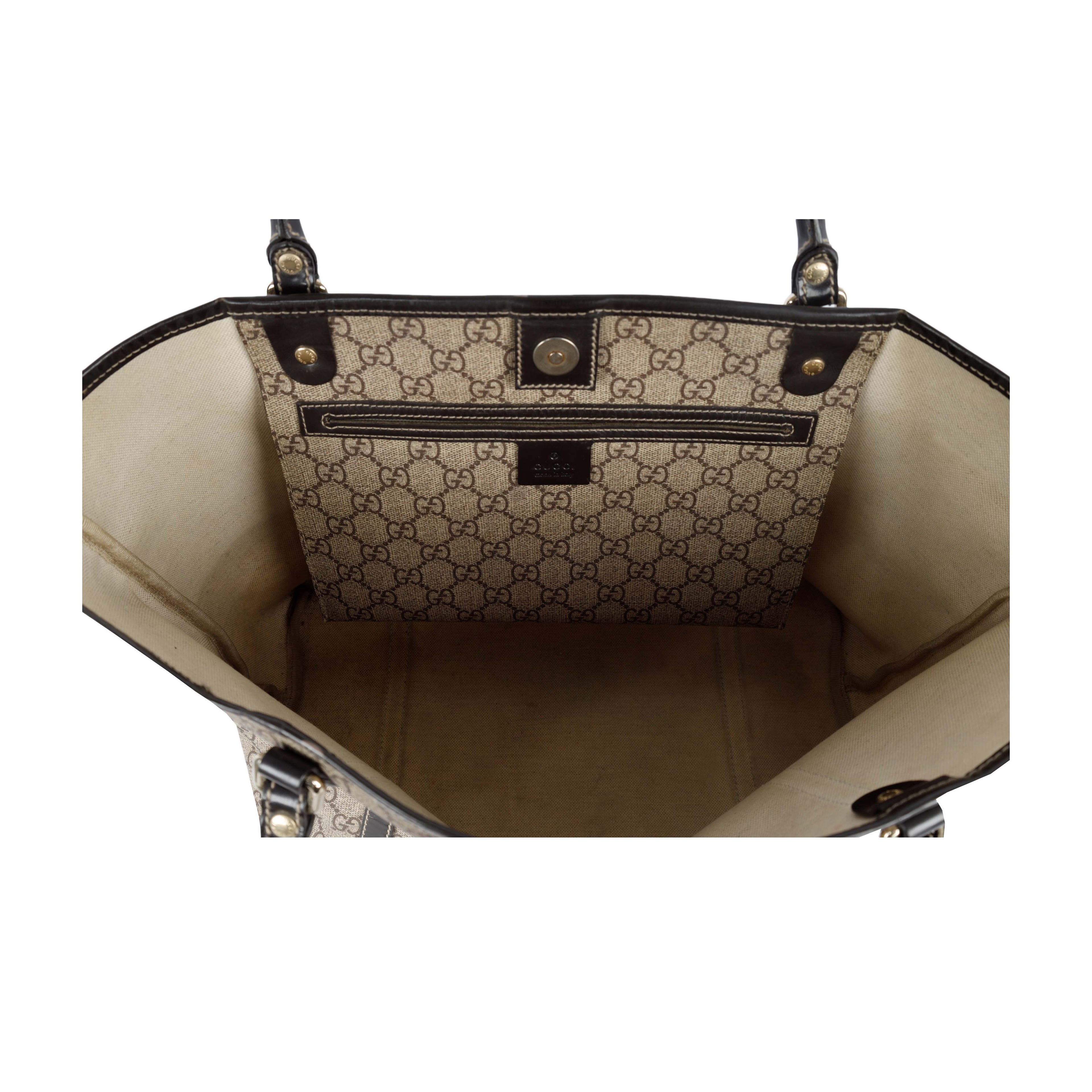 Gucci Monogram Canvas Tattoo Heart Tote Bag - '10s