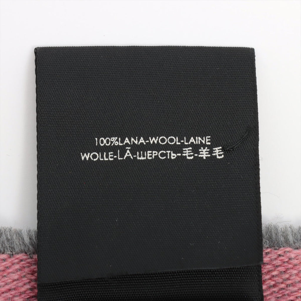 Gucci GG Wool Scarf Pink x Gray