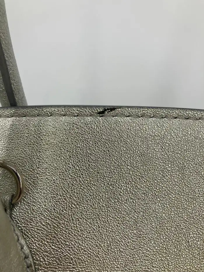 Ralph Lauren Silver Leather Rickey Bag