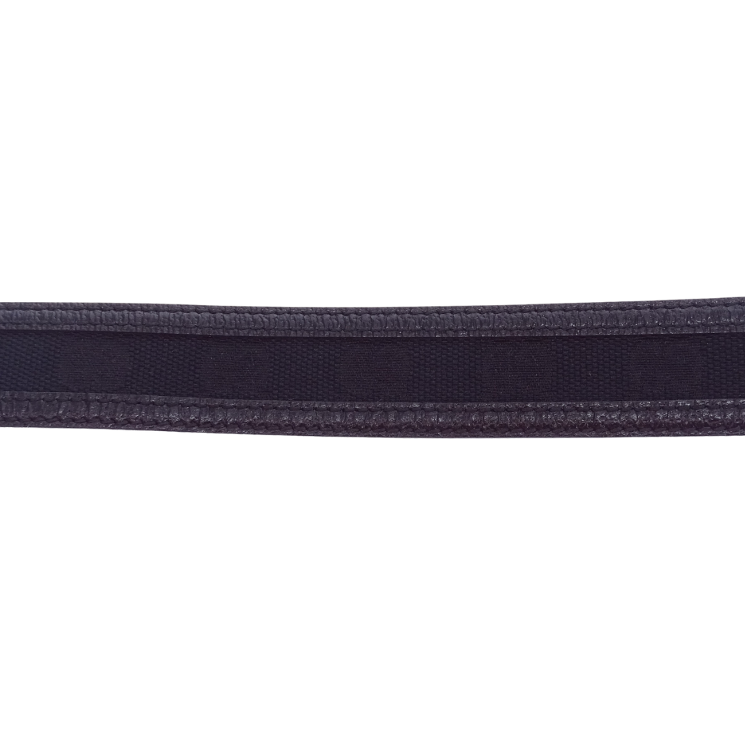 Gucci Black GG Canvas and Leather Interlocking G Buckle Belt 80/32