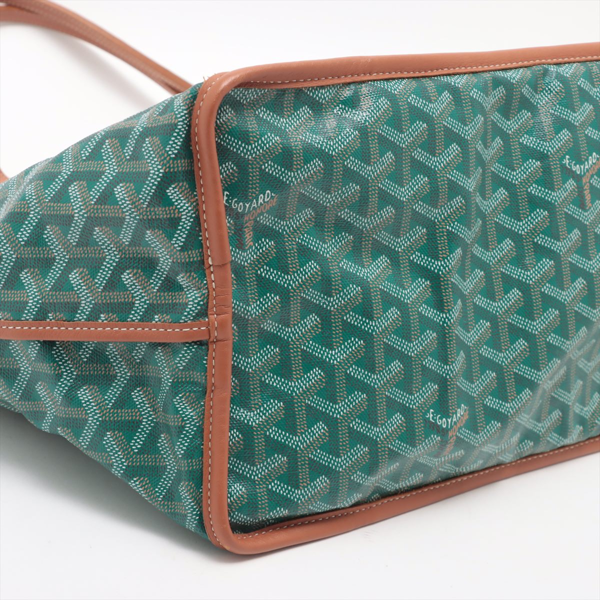 Goyard Goyardine Pertuis GM Reversible Tote Bag Green x Brown