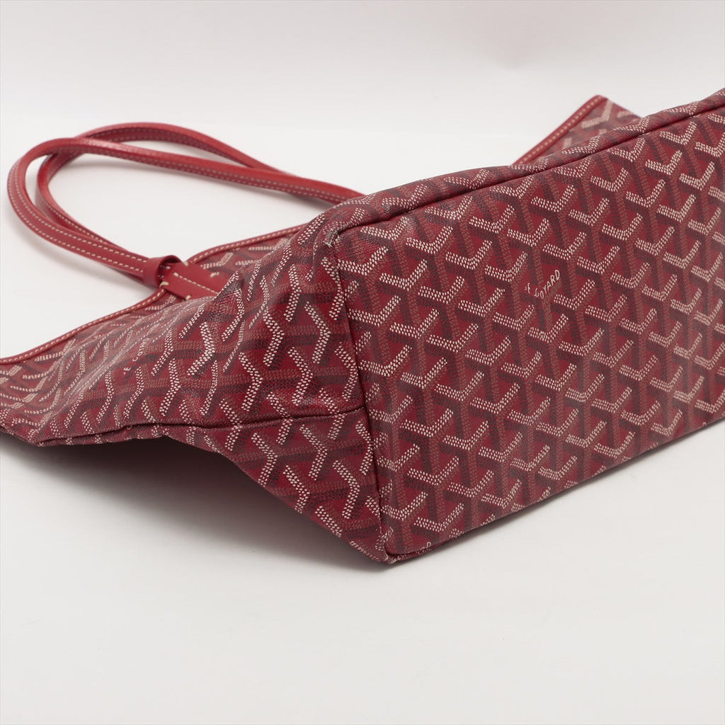 Goyard Saint Louis Goyardine Leather Tote Bag PM Red