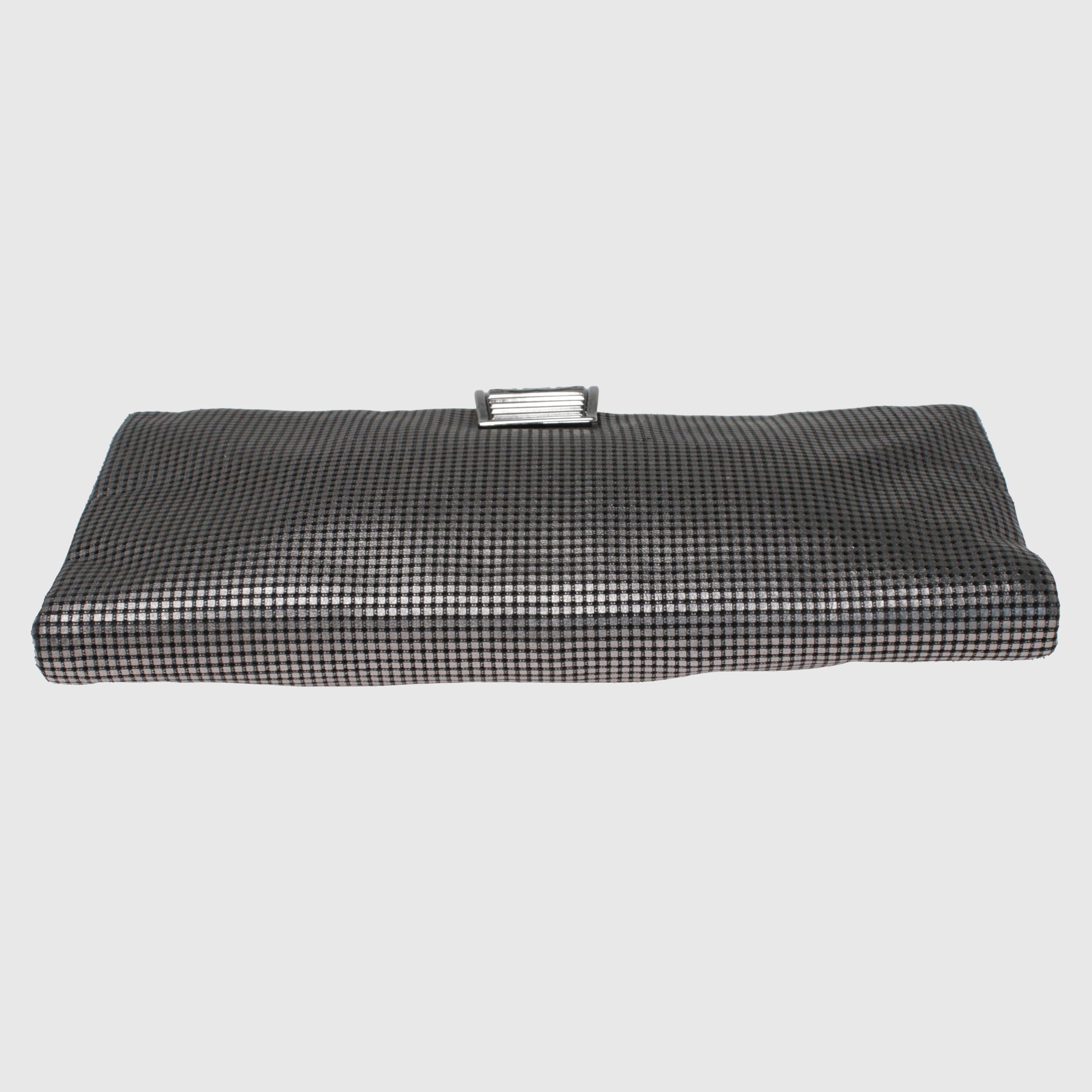 Metallic Silver Laser Etched Clutch