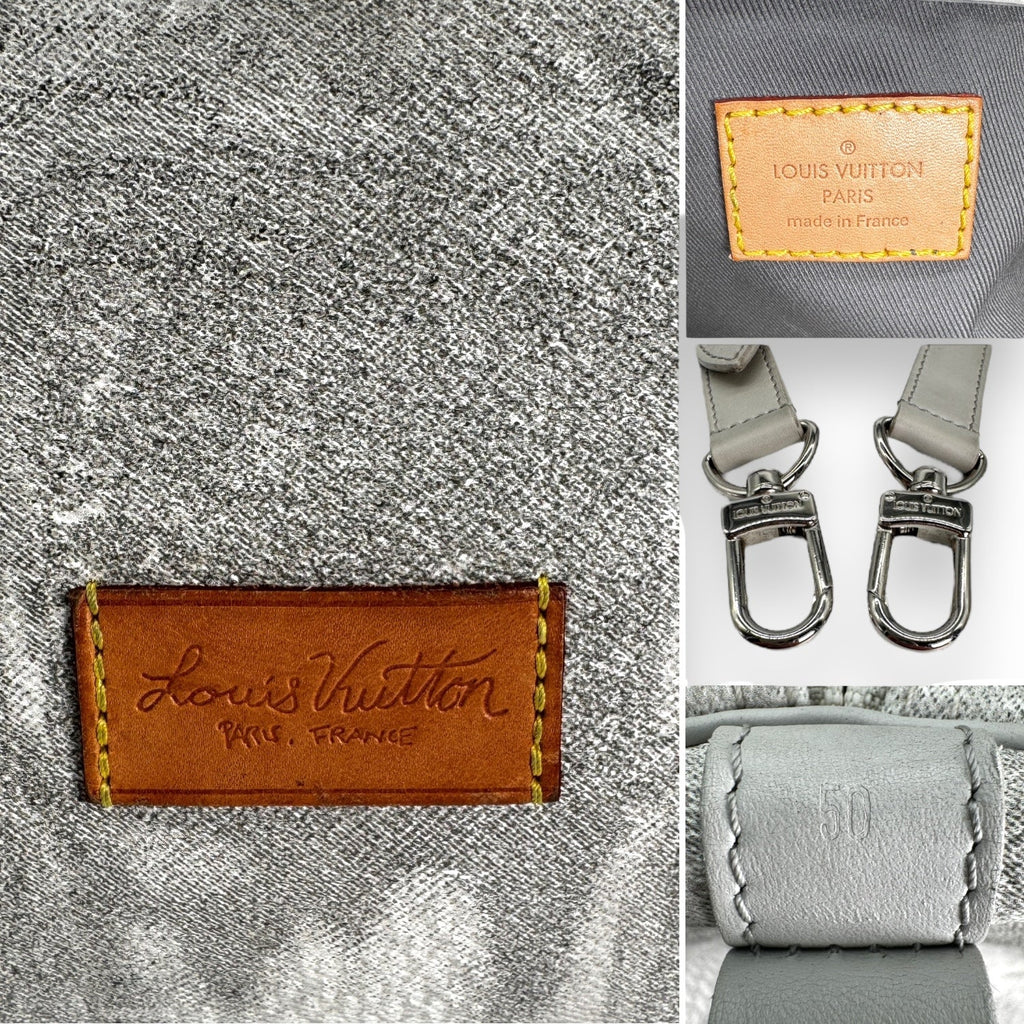 Louis Vuitton Damier Salt Bandouliere Keepall 50 Stone Grey