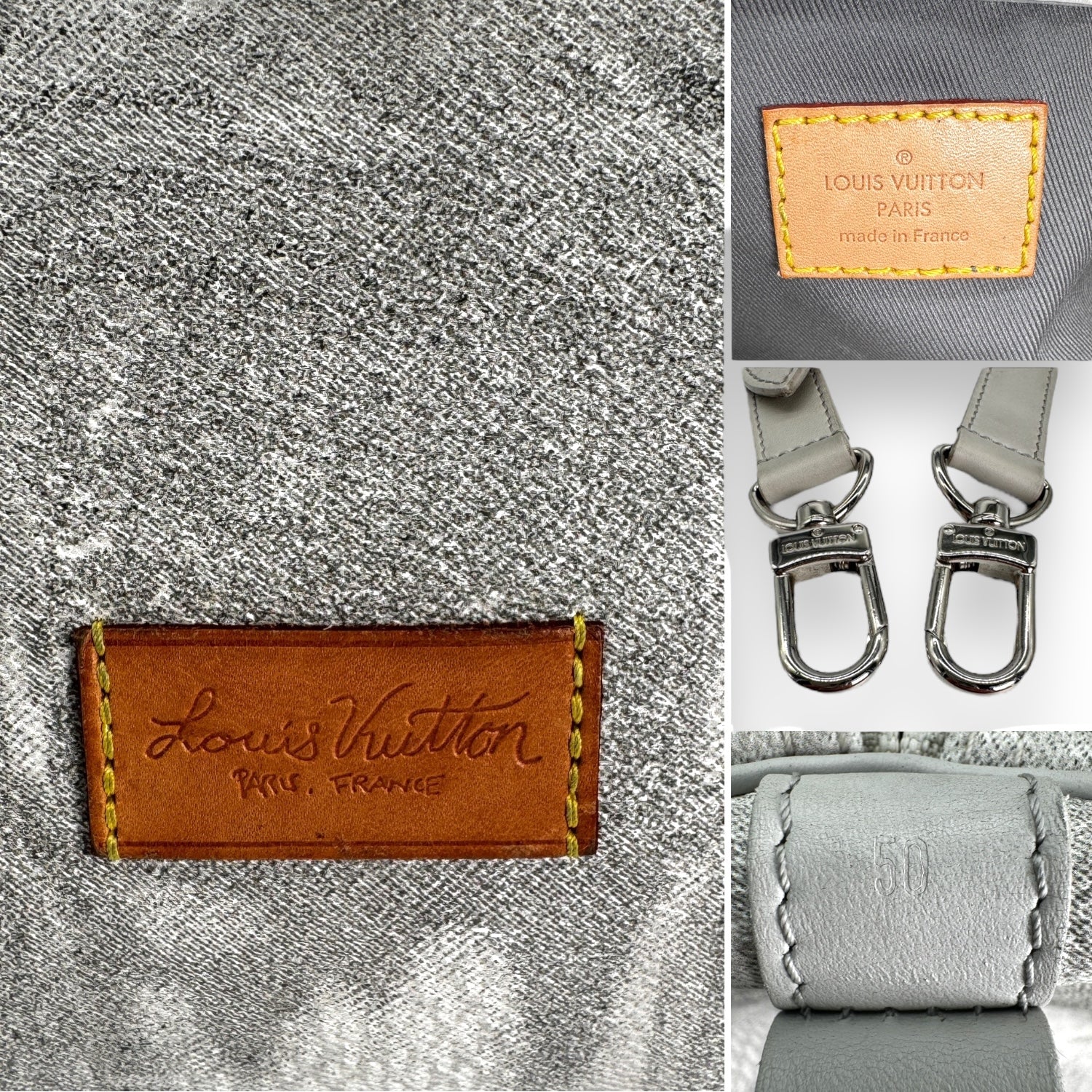 Louis Vuitton Damier Salt Bandouliere Keepall 50 Stone Grey
