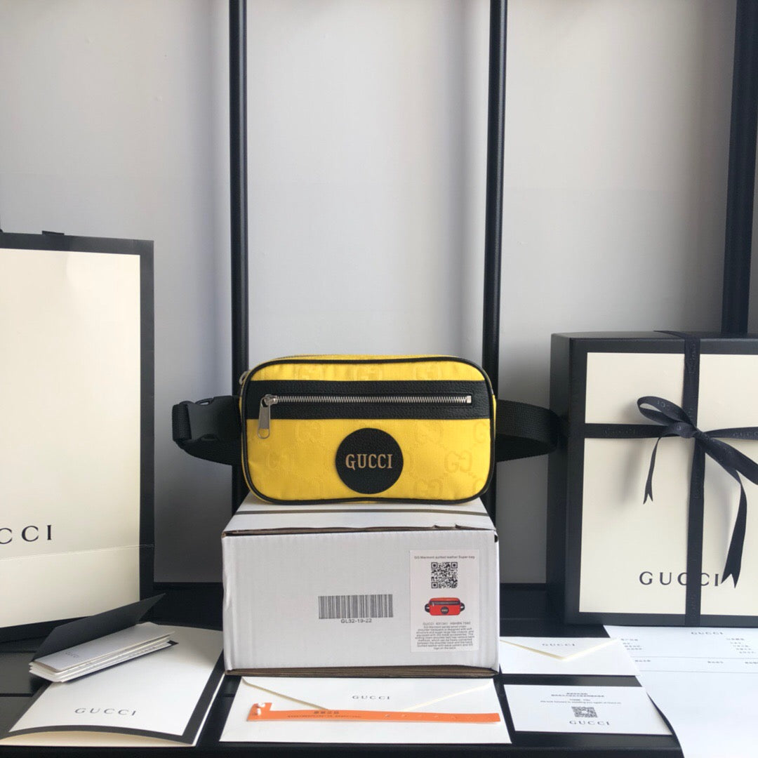 gg Off The Grid Belt Bag Yellow gg ECONYL® For Men  9.5in/24cm gg