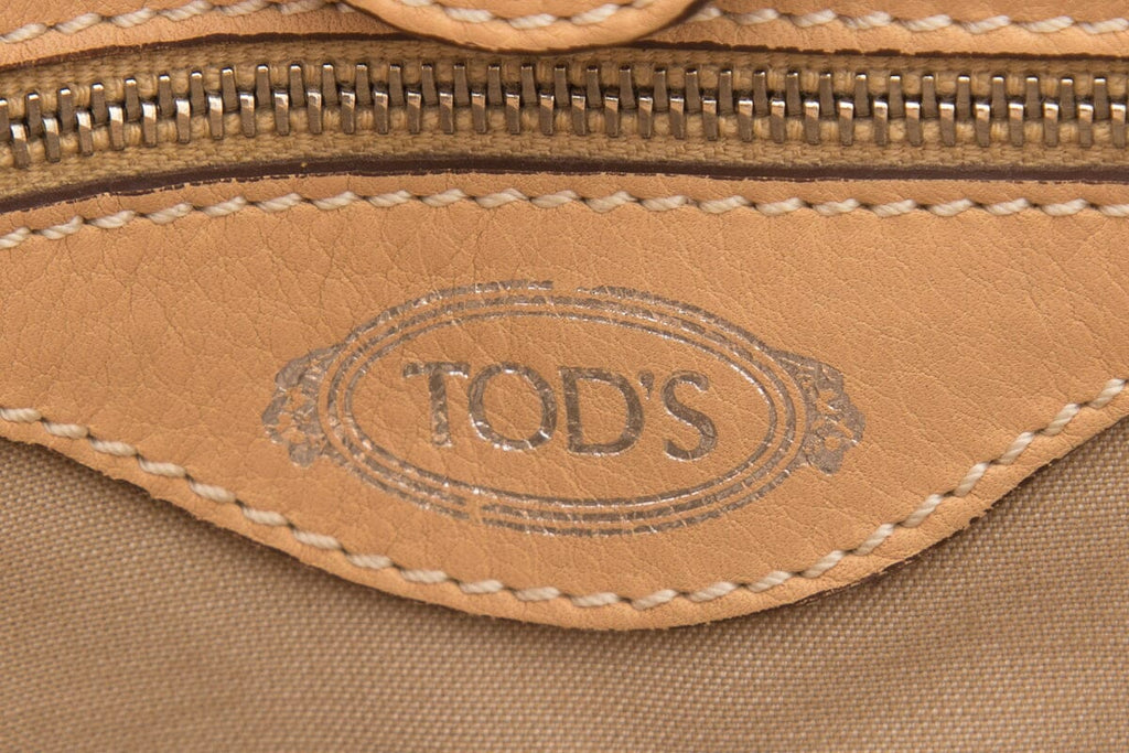 Tod's Beige Leather Tote Handbag