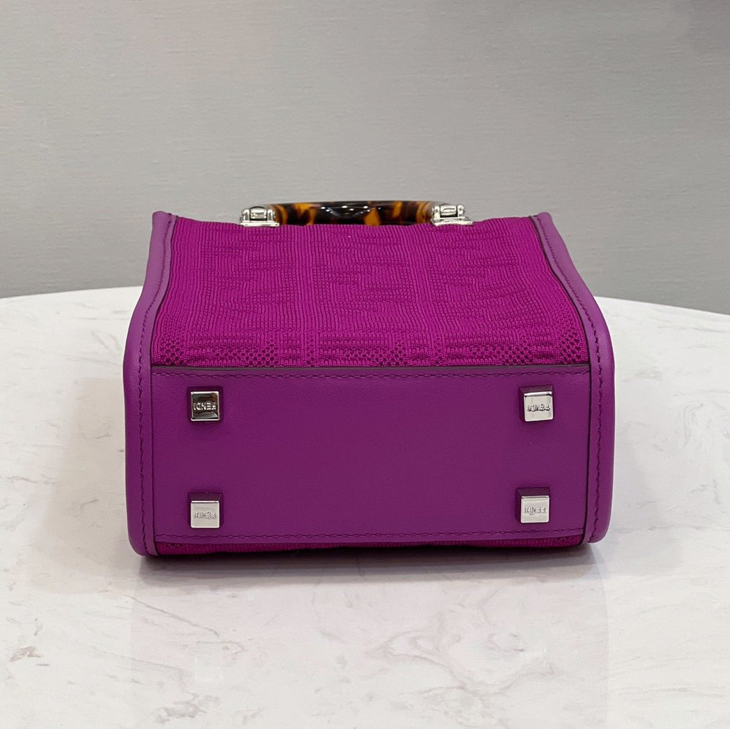 FI Mini Sunshine Shopper Purple For Women, Handbags, Shoulder And CrossBody Bags 7.1in/18cm FF 8BS051
