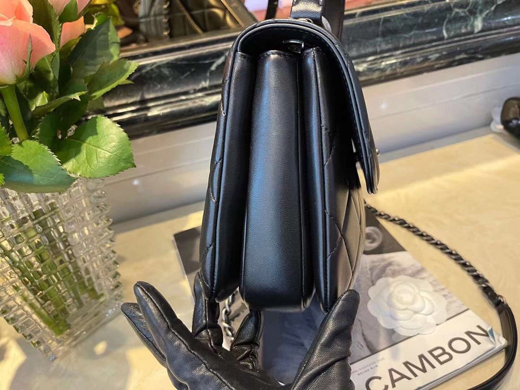 CHL Classic Flap Bag Medal Hardware Black For Women 9.8in/25cm