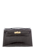 HermÃƒÆ’Ã‚Â¨s 2018 Graphite Smooth Alligator Ensis Kelly Mini Pochette