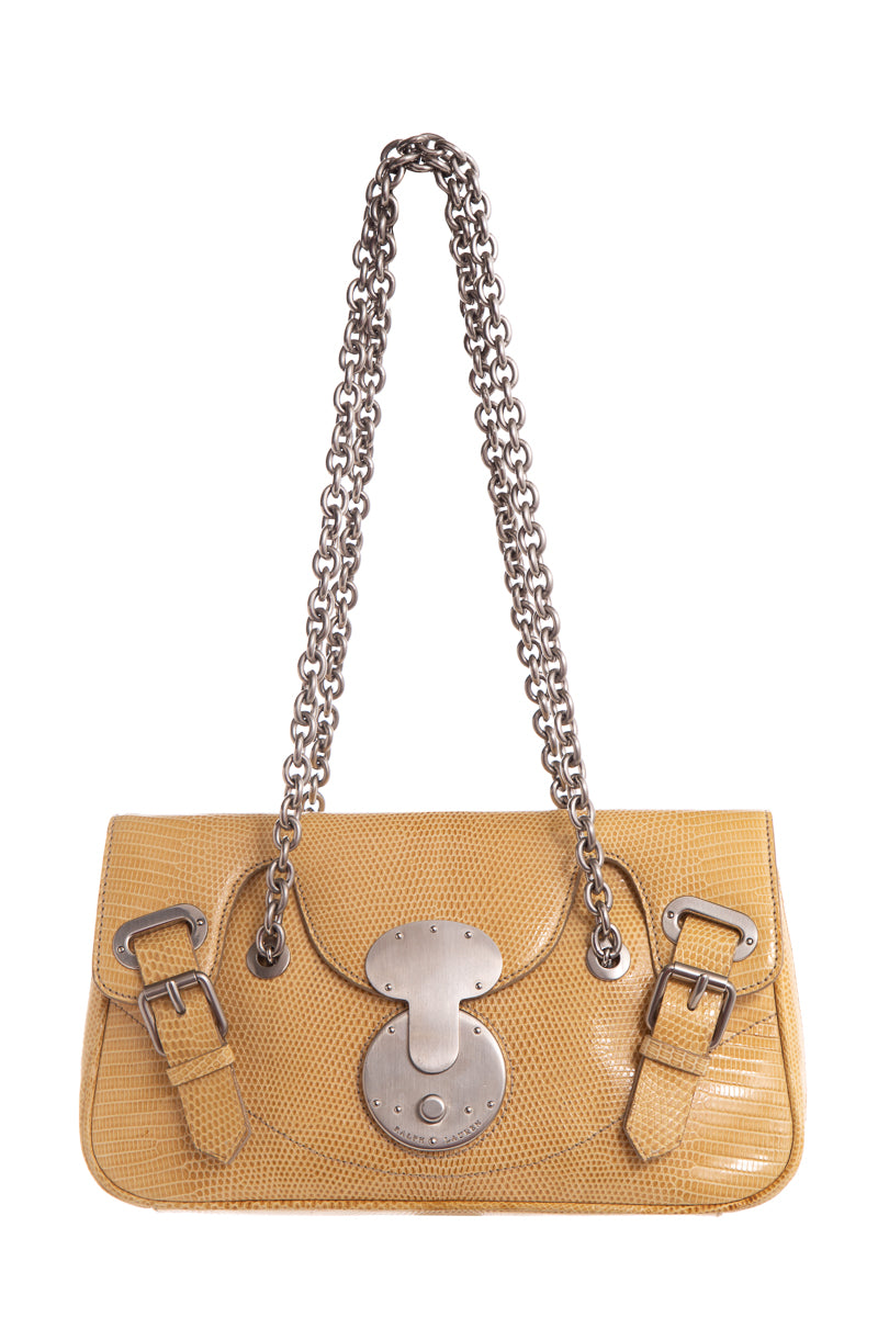Ralph Lauren Taupe Lizard Handbag