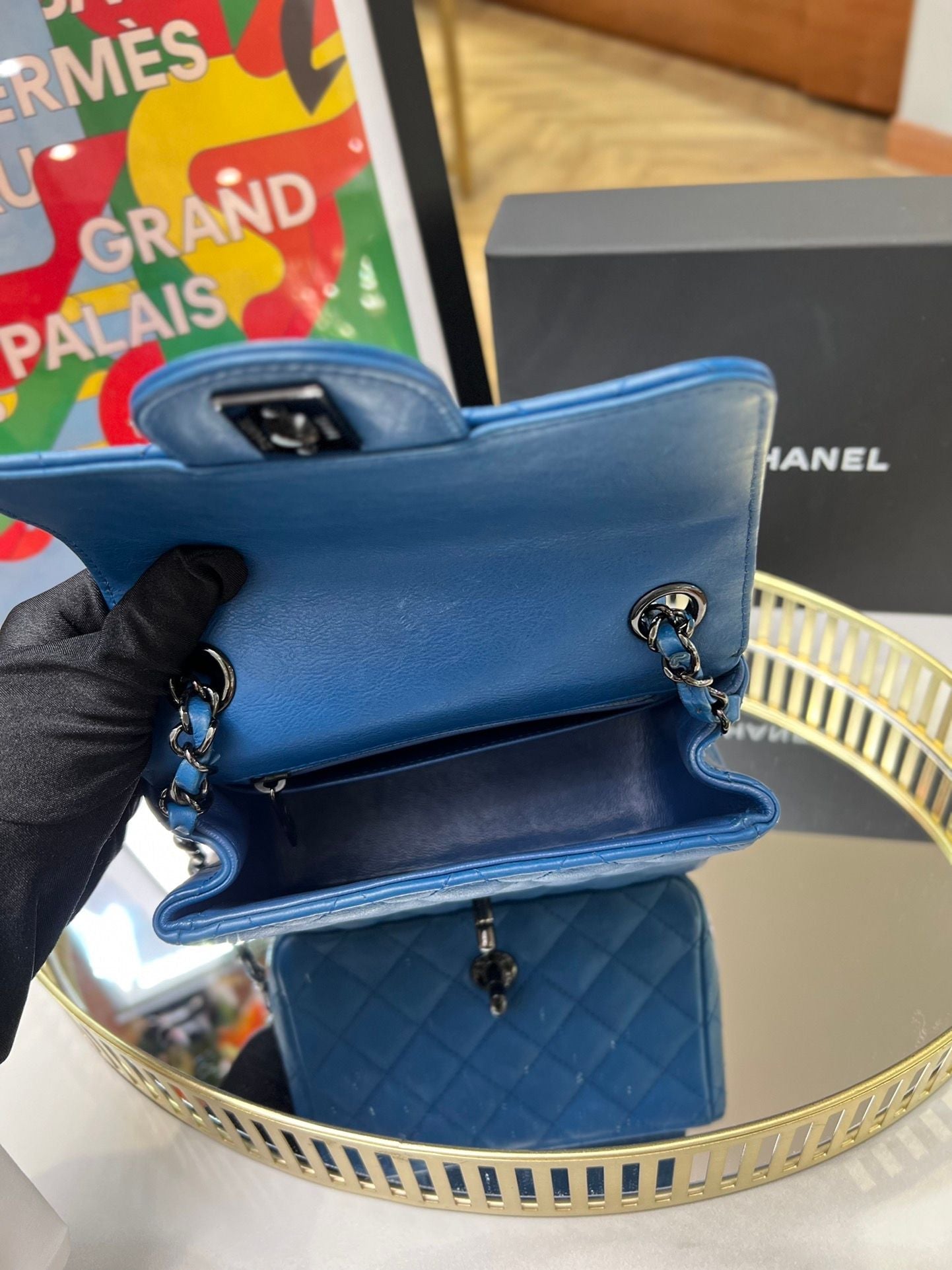 Preloved Chanel CF MINI Bag Blue 15*12cm 8424