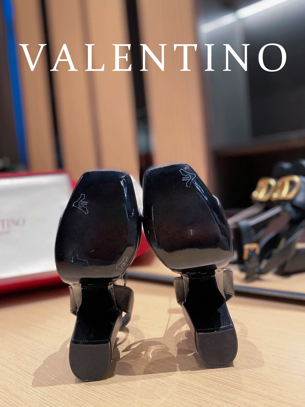 Valentino Garavani Strap Heeled Sandals With V Logo Signature EmbellisGLAMIent Black For Women