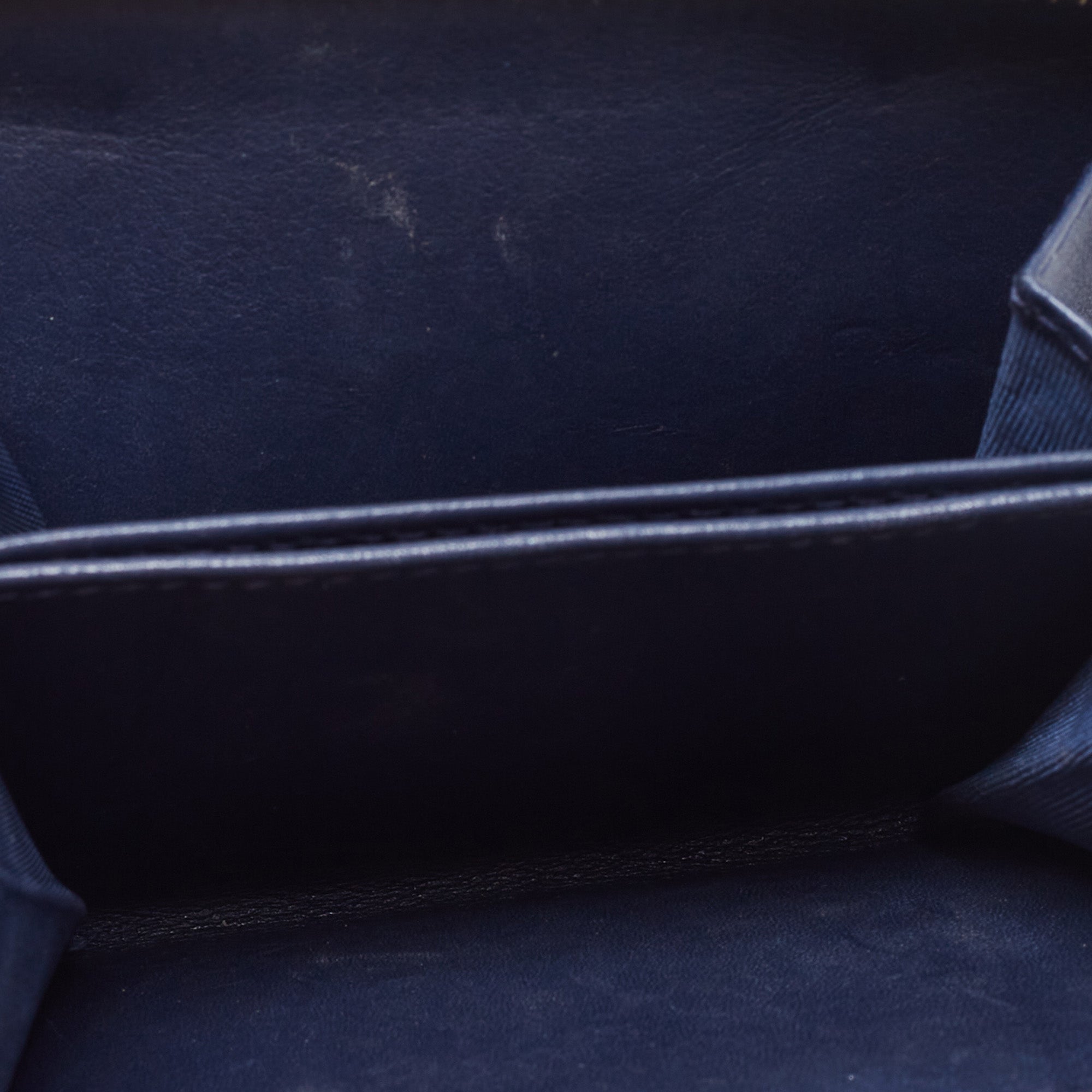 Dior Navy Leather Dior D Fence Zip Wallet