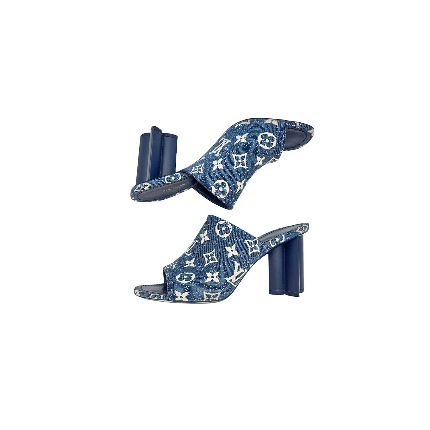Louis Vuitton Denim Monogram Silhouette Mules size 38.5