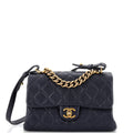 CHANEL Trapezio Flap Bag Quilted Sheepskin Small