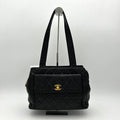 Chanel Vintage Quilted CC Pocket Tote - Black Totes, Handbags ch9993vf