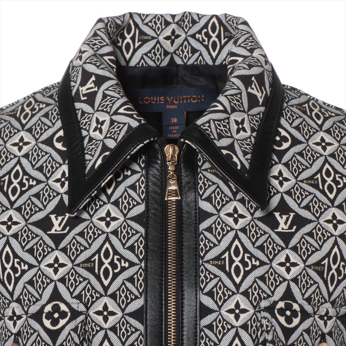 Louis Vuitton Cotton Jacket 38  Black x Grey Boxing Cut Jacket since 1854 Monogram  FKJA12ZFK