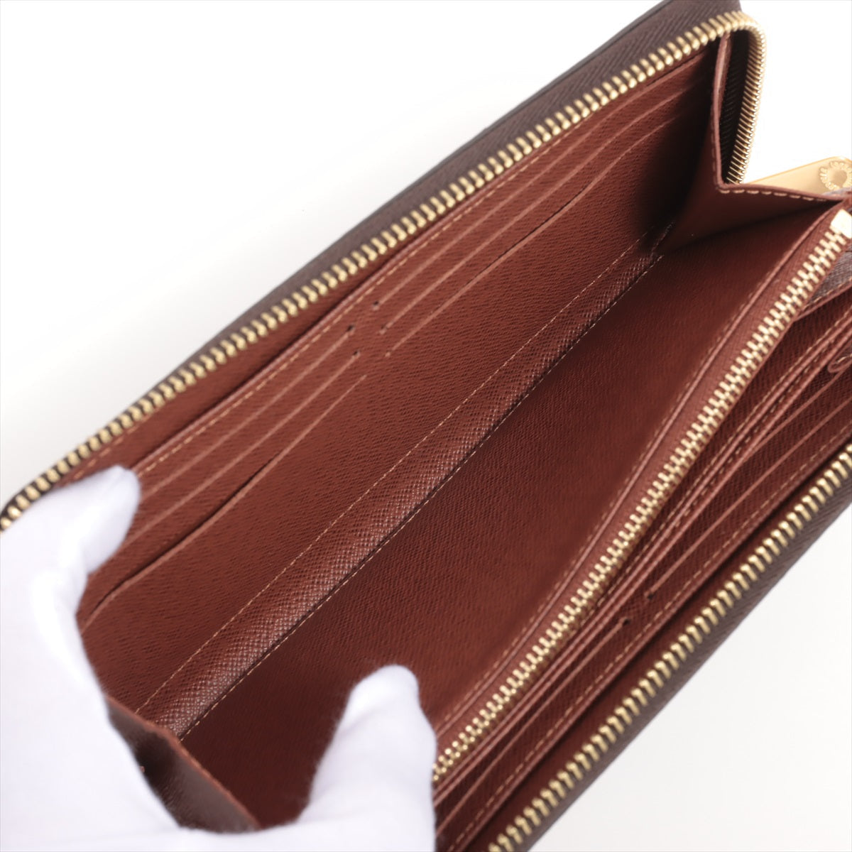 Louis Vuitton Monogram Zippyr Wallet M42616 Brown Round Zipper Wallet