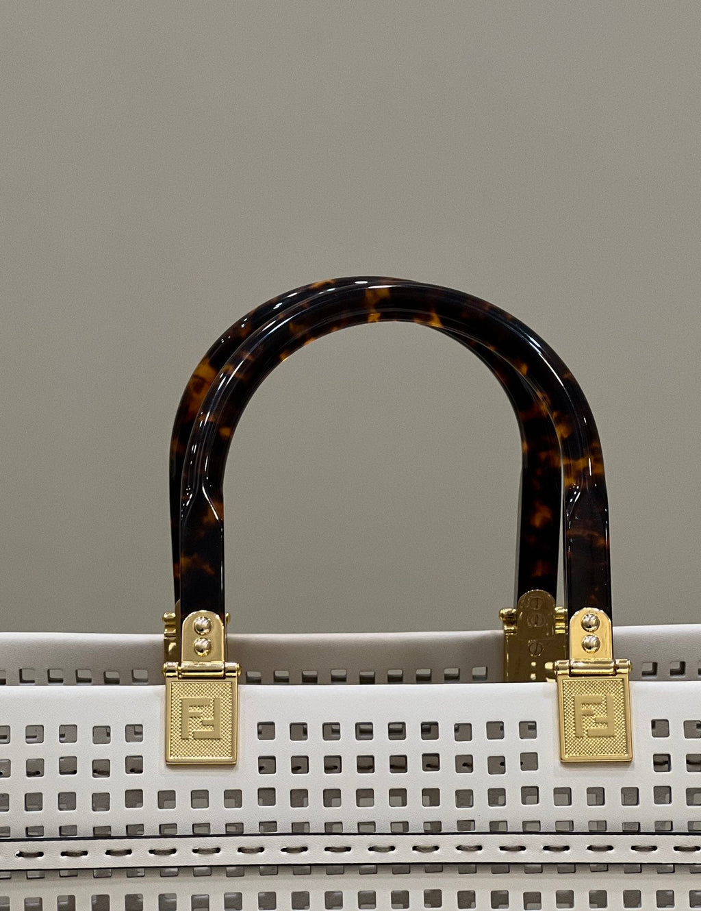 FI FI Sunshine MeGLAMIum Two-toned perforated Bag For Woman 37cm/14.5in