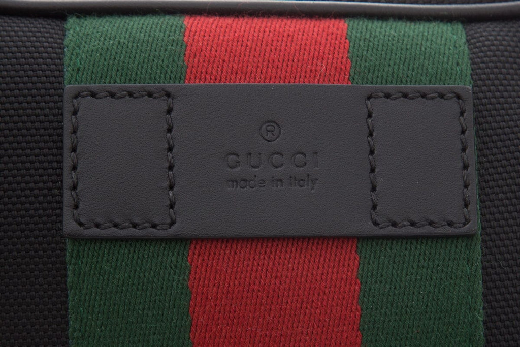 Gucci Web Zip Around Black Belt Bag