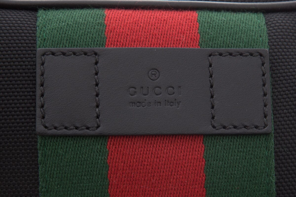 Gucci Web Zip Around Black Belt Bag