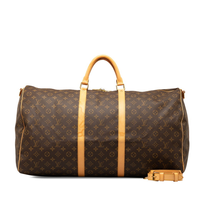 Louis Vuitton Monogram Keepall Bandouliere 60 Boston Bag Shower Bag 2WAY M41412 Brown PVC Leather  Louis Vuitton