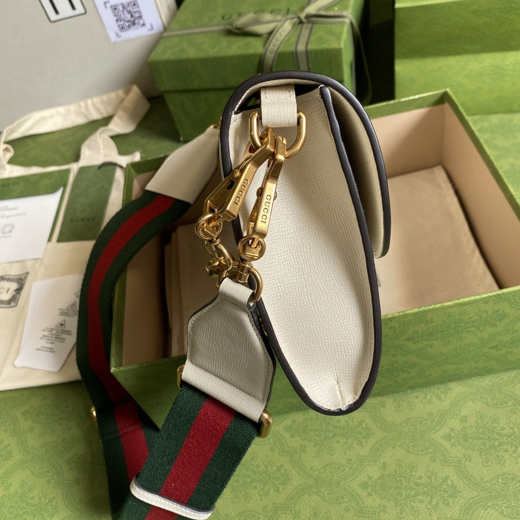 gg Horsebit 1955 Small Bag White For Women 10.2in/26cm gg ‎677286 18YSX 9068