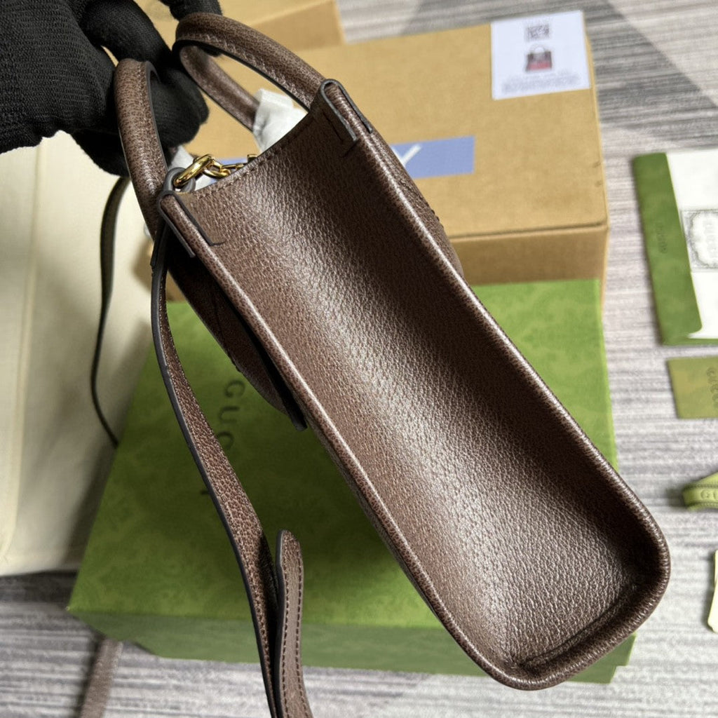 Glami Tiger Glami Mini Tote Bag Beige And Ebony Glami Supreme Canvas Brown 7.8in/20cm Glami 671623 US7EC 9396