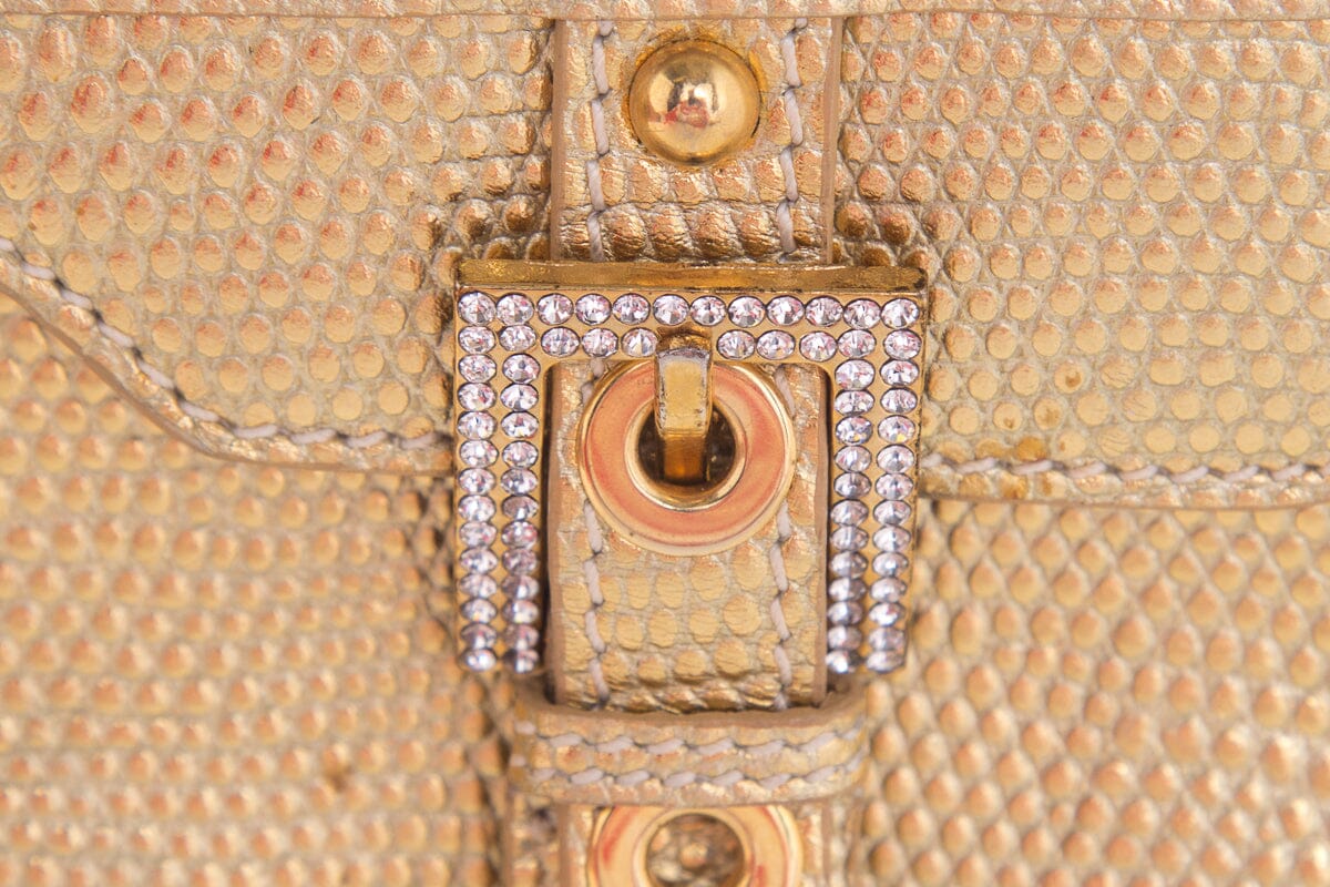 Dolce & Gabbana Vintage Gold & Rhinestone Buckle Handbag