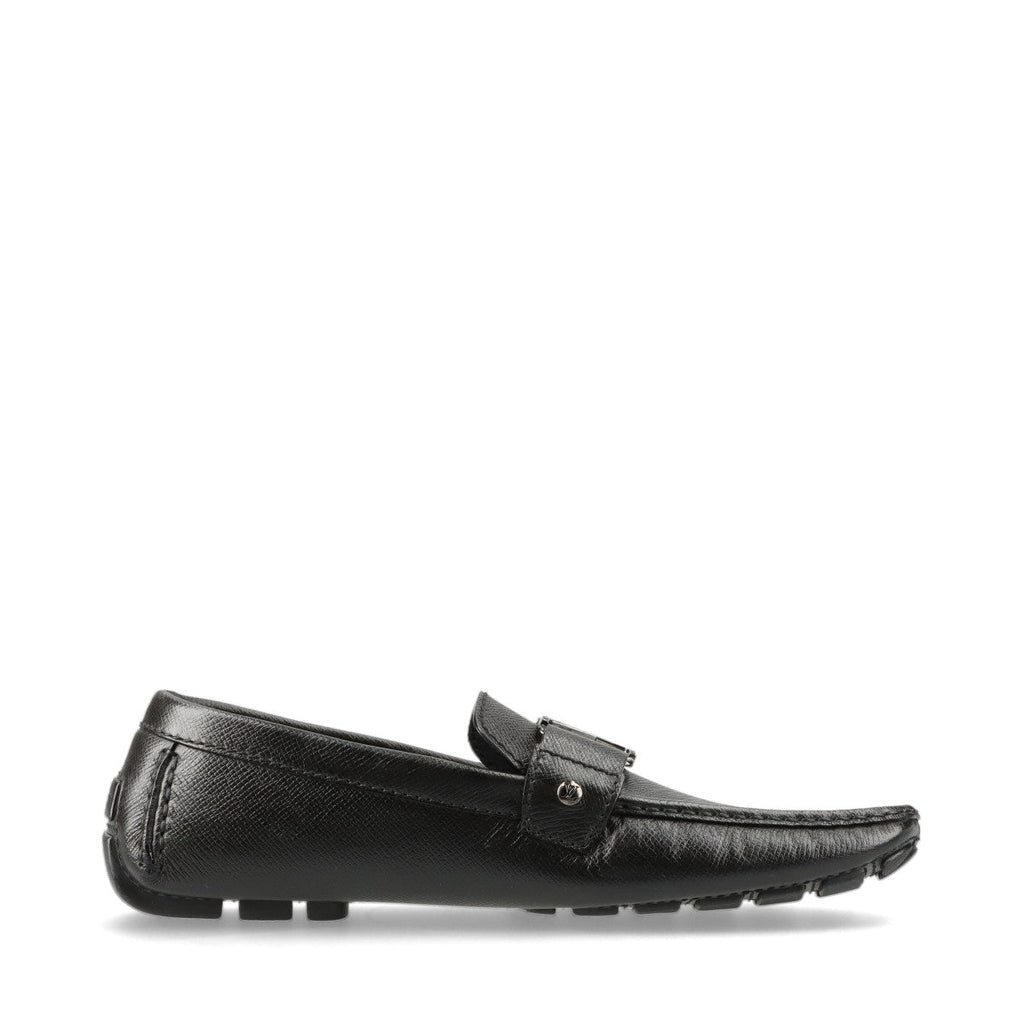 Louis Vuitton Monte Carlo Line 16 Years Leather Driving Shoes 7.5 Men Black FA0186 LV Logo