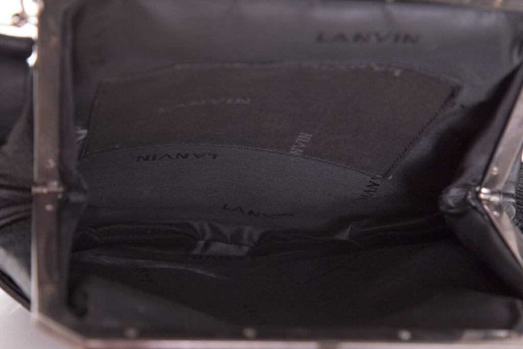 Lanvin Vintage Black Aged Leather Shoulder Bag