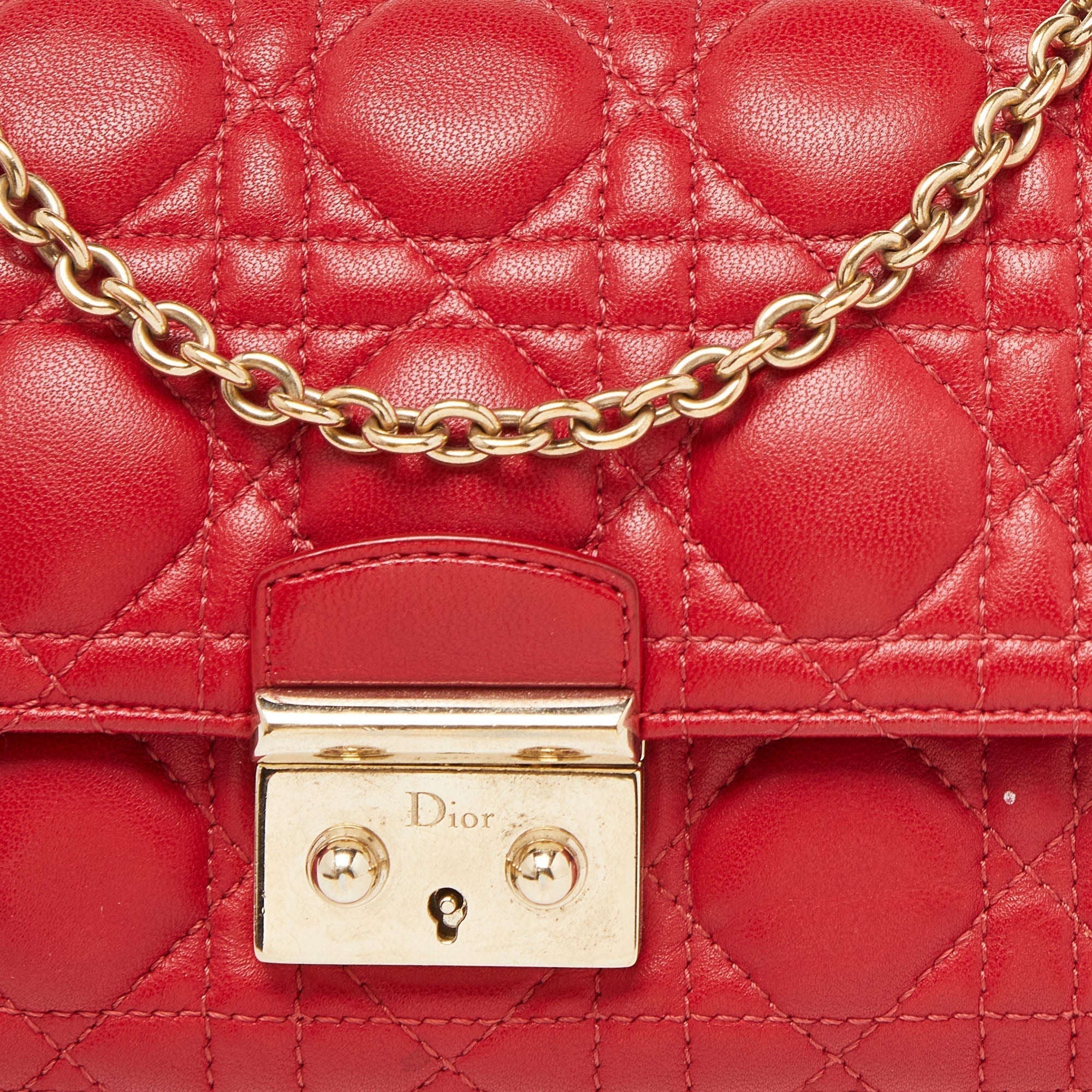 Dior Cannage Leather Miss Dior Promenade Chain Clutch