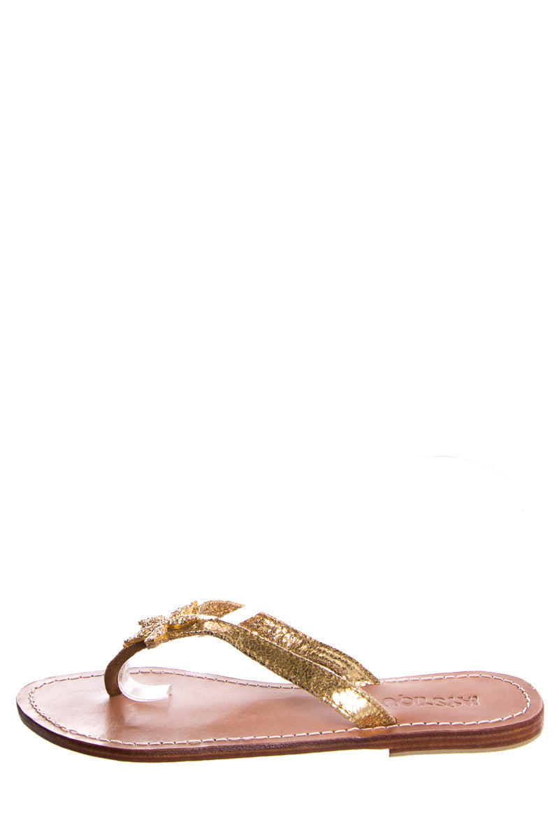 Mystique Brown & Gold Sandals SZ 6