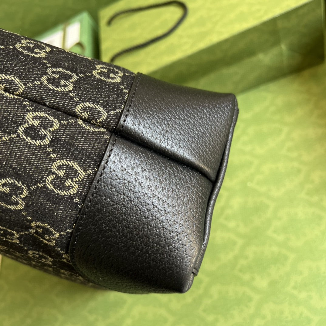 Glami OphiGLAMIa MeGLAMIum Tote With Web Black And Ivory Glami Denim Jacquard For Women 15in/38cm 631685 UN3BG 1274