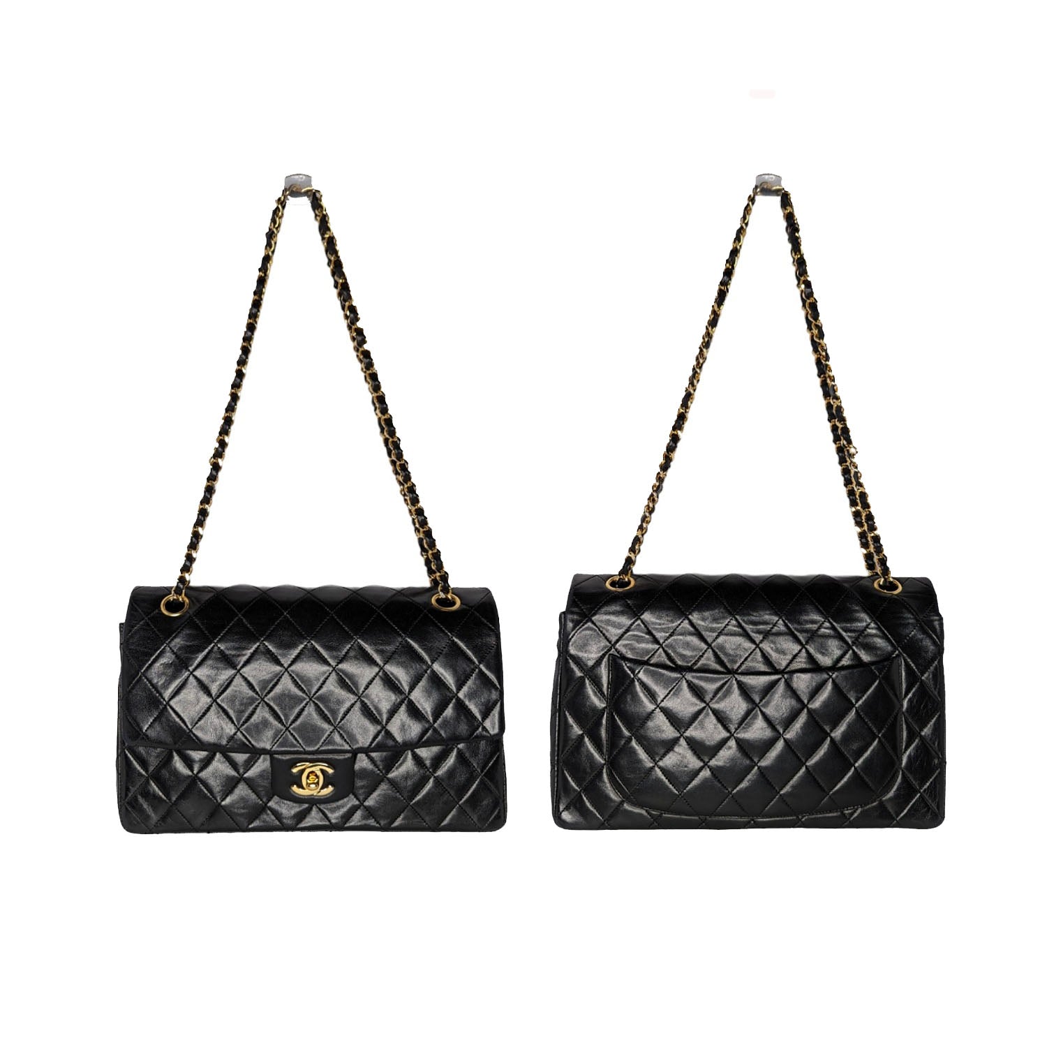 Chanel Vintage Classic Quilted Lambskin Medium Single Flap with Wallet