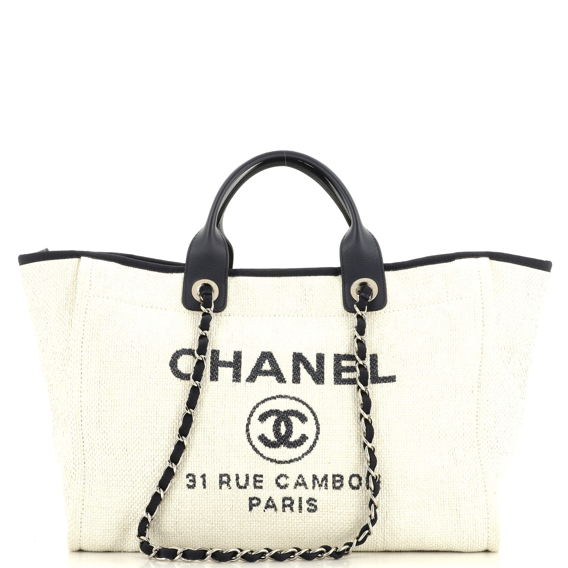 CHANEL Deauville Tote Raffia Medium