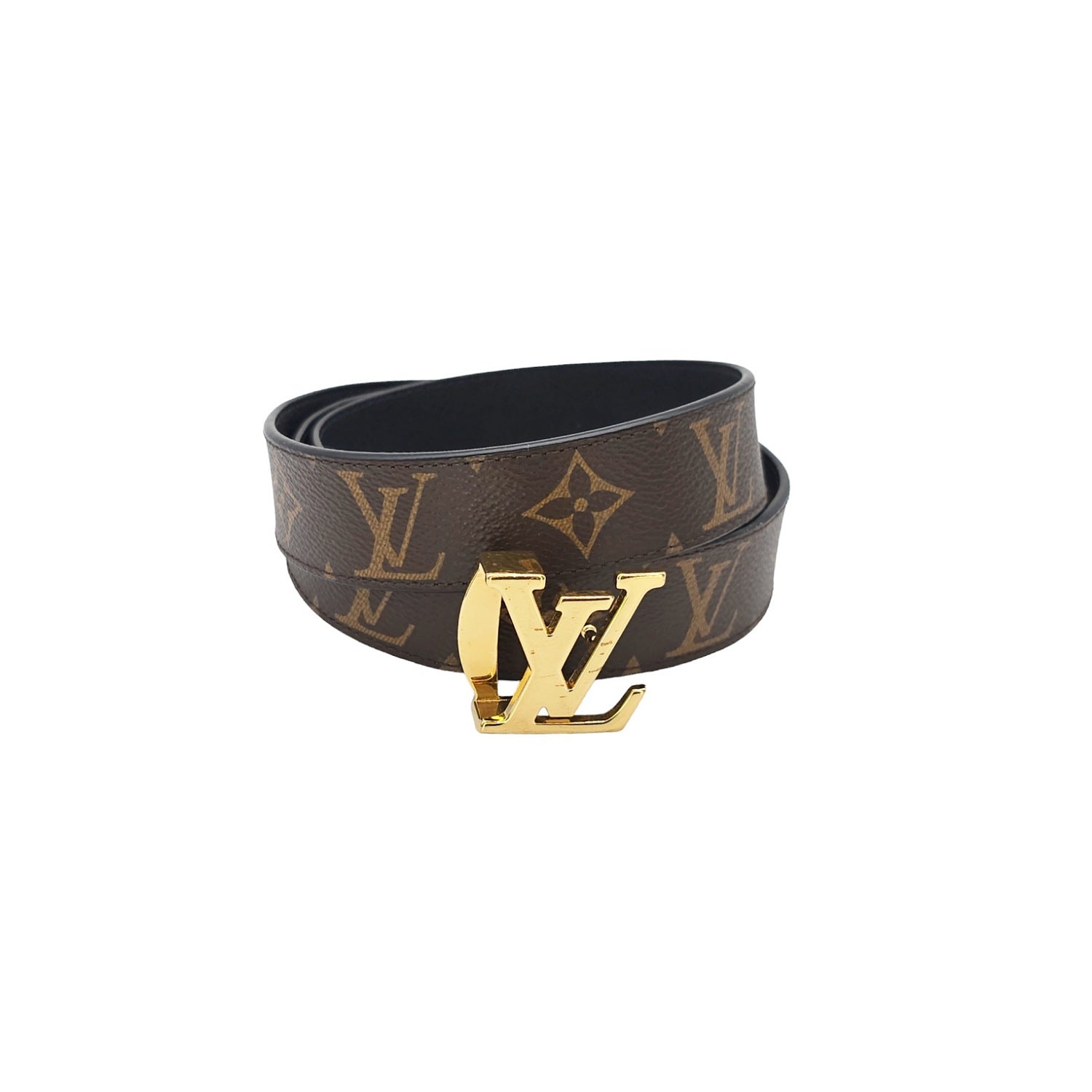 Louis Vuitton LV Initiales Monogram 30mm Reversible Belt Sz 32