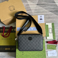 gg Shoulder Bag With Interlocking G Black gg Supreme Canvas For Women  9.6in/24.5cm gg 703468 92THF 1000