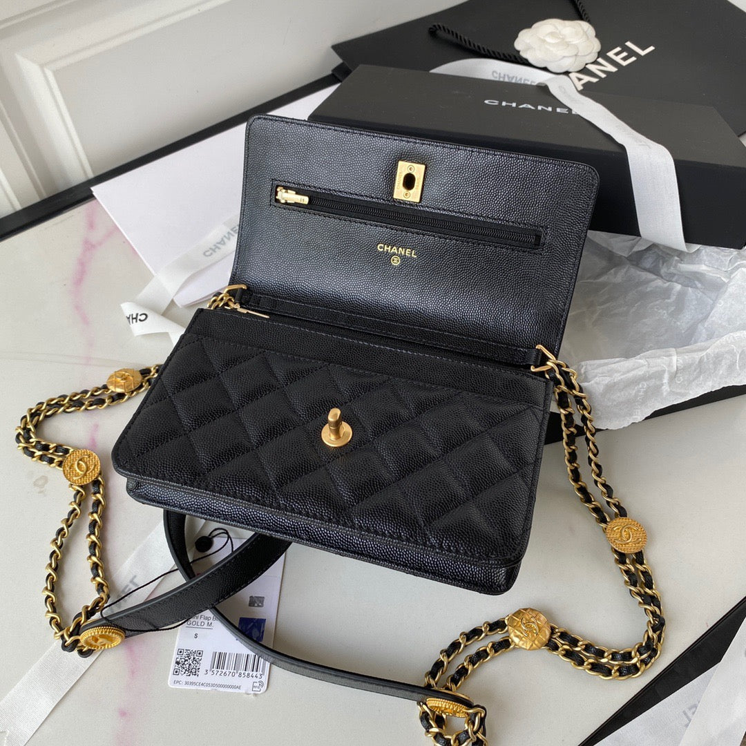 CHL Clutch With Chain Gold Hardware Black For Women, Women’s Handbags, Shoulder Bags 7.1in/18cm AP2860