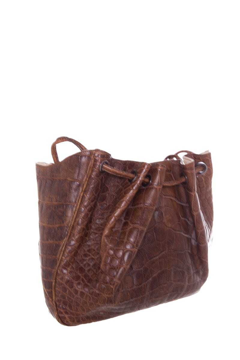 Giorgio Armani Brown 2000's Croc Handbag