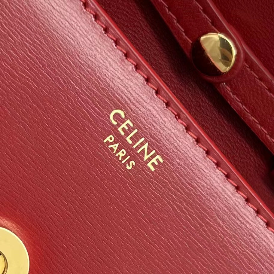 GLAMI Card Holder On Chain Triomphe Red For Women 4in/11cm 10J743DPV.27VD